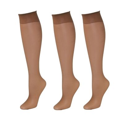 215X01 Leggs 15208 To Go Regular Knee Highs 3 Pair OSFM Suntan NWD